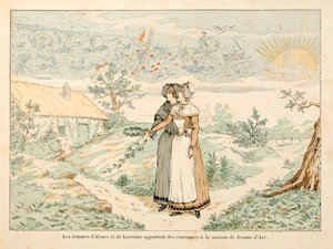 Illustrasjon hentet fra boken "" Joan of Arc "" av Theodore Cahu og illustrert av Paul De Semant (1855-1915): Allegori til minnet om Jeanne d