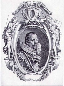 Selvportrett, gravert av Simon de Passe (1595-1647) 1622 (gravering) av Paul van (after) Somer
