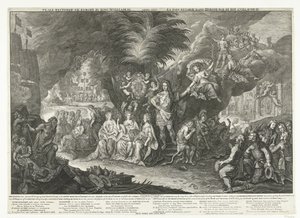 Allegori om kong William III som fredsbringer i Europa, 1697 Fred gjenopprettet i Europa av kong William III / Anno 1697 / La Paix retablie dans l