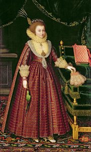Portrait of a Lady, muligens Elizabeth, grevinne av Kellie, ca. 1619-20 (olje på lerret) av Paul van Somer