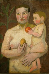 Mor og barn (olje på lerret) av Paula Modersohn-Becker