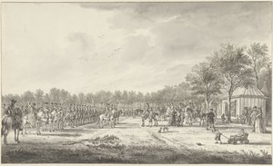 Revy av kavaleriet av prins Willem V på Malieveld i Haag, 1770 av Paulus Constantijn la Fargue