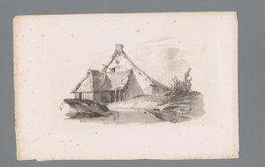 Utsikt over et hus i et kupert landskap Prinsipper for landskap (serietittel) Principles de paysages (serietittel) av Paulus Lauters