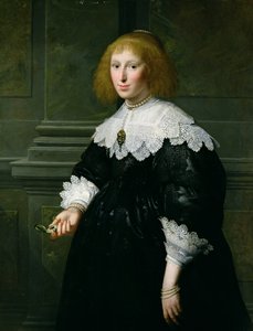 Portrett av en dame som holder et ur