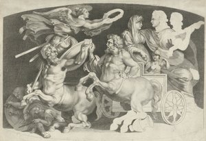Camee met de triumph van Germanicus en Agrippina Ulike figurer av eldgamle agater, designet av Pietro Paolo Rubenii (serietittel) av Paulus Pontius (attributed to)