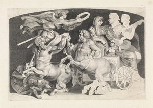 Camee met de triumph van Germanicus en Agrippina Ulike figurer av eldgamle agater, designet av Pietro Paolo Rubenii (serietittel) av Paulus Pontius (attributed to)