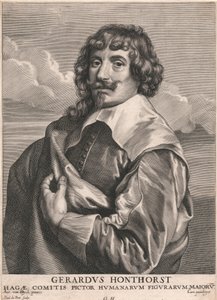 Gerardus Honthorst, grev hovedmaler av menneskelige figurer av Paulus Pontius