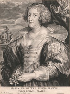 Marie de Medicis, dronning av Frankrike, mor til de tre konger av Paulus Pontius