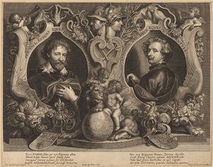 Rubens og van Dyck, et dobbeltportrett av Paulus Pontius, after Sir Anthony van Dyck and Erasmus Quellinus II