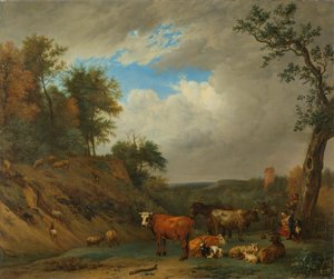 Gjeter med storfe av Paulus Potter (after)