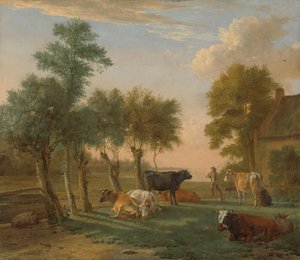 Kyr i en eng nær en gård Kyr på en eng nær en gård av Paulus Potter