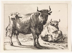 En stående og en liggende ku Bullen-heftet (serietittel) av Paulus Potter