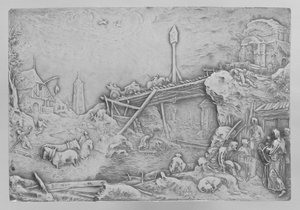 Elvelandskap Rivier Landschap av Paulus Willemsz. van Vianen