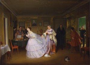 Majoren kommer med et forslag (inspiserer en brud i et kjøpmannshus)