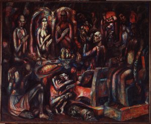 "La Fete des Rois" (Feast of the Kings) Maleri av Pavel Nikolayevich Filonov (1883-1941) 1913 Statens russiske museum, St. Petersburg av Pawel Nikolajewitsch Filonow