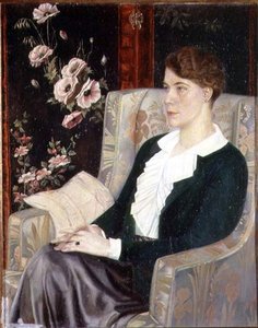 Portrett av Evdokiya Nikolaevna Glebova, kunstnerens søster av Pawel Nikolajewitsch Filonow