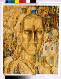 Victor av byen. (Byens seierherre). Verk av Pavel Nikolayevich Filonov (1883-1941), akvarell på papp av Pawel Nikolajewitsch Filonow