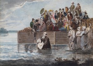 En anabaptistisk nedsenkning i Philadelphia under en storm, 1811-ca. 1813. av Pavel Petrovic Svin