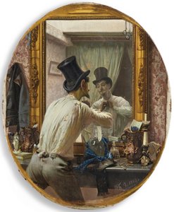 Franskmann gjør seg klar for bal populaire, 1863. av Pavel Petrovich Chistyakov