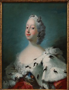 ""Portrett av Louise av Storbritannia, dronning av Danmark (1724-1751)"" Maleri av Peder Als (1726-1776) ca. 1750 David-samlingen