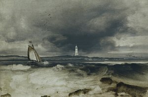 Fyrtårn (olje på panel)