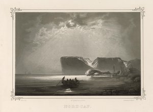 Nordcap. Illustrasjon hentet fra boken Norge fremstillet i Tegninger av Asbjørnsen, P.Chr. og utgitt av Chr. Tønsberg (no, 1848)