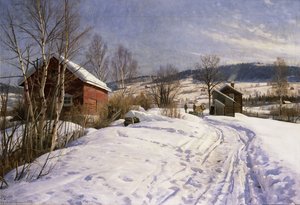 Et vinterlandskap, Lillehammer av Peder Monsted