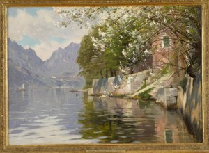 Vårdag ved Luganosjøen av Peder Monsted
