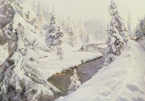 Vinterlandskap, St. Moritz av Peder Monsted