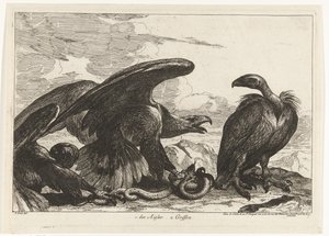 Gribb og en ørn med slange 1. des Aigles 2. Griffon (tittel på objekt) Fugler fra menasjeriet i Versailles (serietittel)
