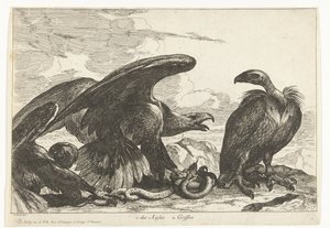 Gribb og en ørn med slange 1. des Aigles 2. Griffon (tittel på objekt) Fugler fra menasjeriet i Versailles (serietittel)