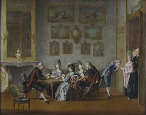 Kortfest i hjemmet til Elis Schroderheim av Pehr Hilleström