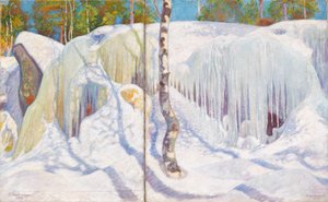 Klippe dekket av is og snø av Pekka Halonen