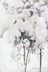 Snødekte furuspirer av Pekka Halonen