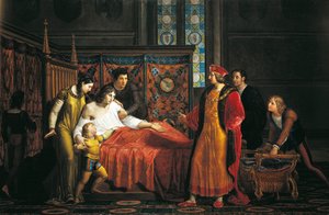 Charles VIII besøker døende Gian Galeazzo Sforza i Pavia slott av Pelagio Palagi