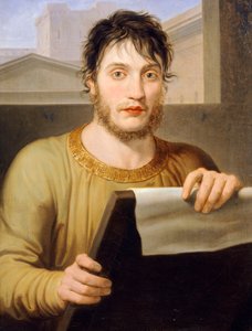 Giuseppe Guizzardi i antikk kjole, av Pelagius Palagi (1775-1860), olje på lerret, 60x47 cm av Pelagio Palagi