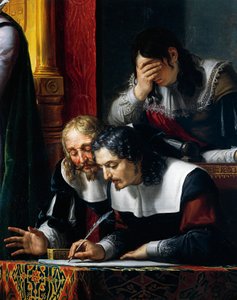 Gustavus II Adolphus Vasa pålegger troskapsed til sin datter Cristina, detalj, av Pelagius Pelagi (1775-1860), olje på lerret av Pelagio Palagi