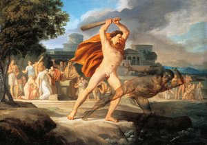 Hercules beseirer Thanatos (olje på lerret)