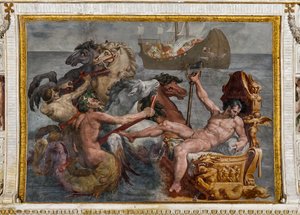Neptun og skipet til Ulysses, detalj fra Room of Polyphemus