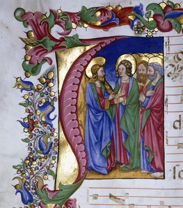 Kristus underviser sine disipler, innenfor et første "jeg", ca. 1480