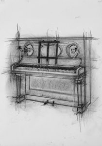 Piano, 2005 (kull på papir)