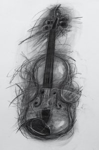 Fiolin, 2005 (kull på papir)