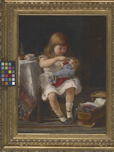 An Anxious Mother (olje på lerret) av Percival de Luce