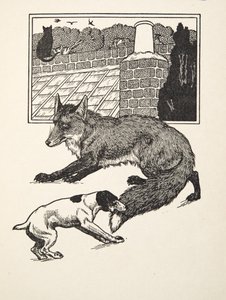 Fox Chasing, fra A Hundred Anecdotes of Animals, pub. 1924 av Percy J. Billingshurst