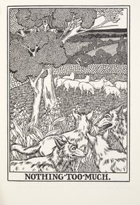 Nothing Too Much, fra Fontaine Fables, pub. 1905 (gravering) av Percy J. Billingshurst