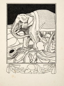 Porus Saved by his Elephant, fra A Hundred Anecdotes of Animals, pub. 1924 av Percy J. Billingshurst
