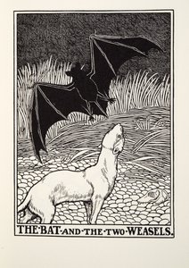 The Bat and the Two Weasels, fra Fontaine Fables, pub. 1905