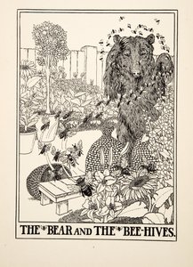 The Bear and the Beehives, fra A Hundred Fables of Aesop, pub.1903 (gravering) av Percy J. Billingshurst