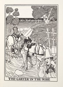 The Carter in the Mire, fra Fontaine Fables, pub. 1905 (gravering) av Percy J. Billingshurst