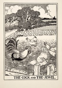 The Cock and the Jewel, fra A Hundred Fables of Aesop, pub.1903